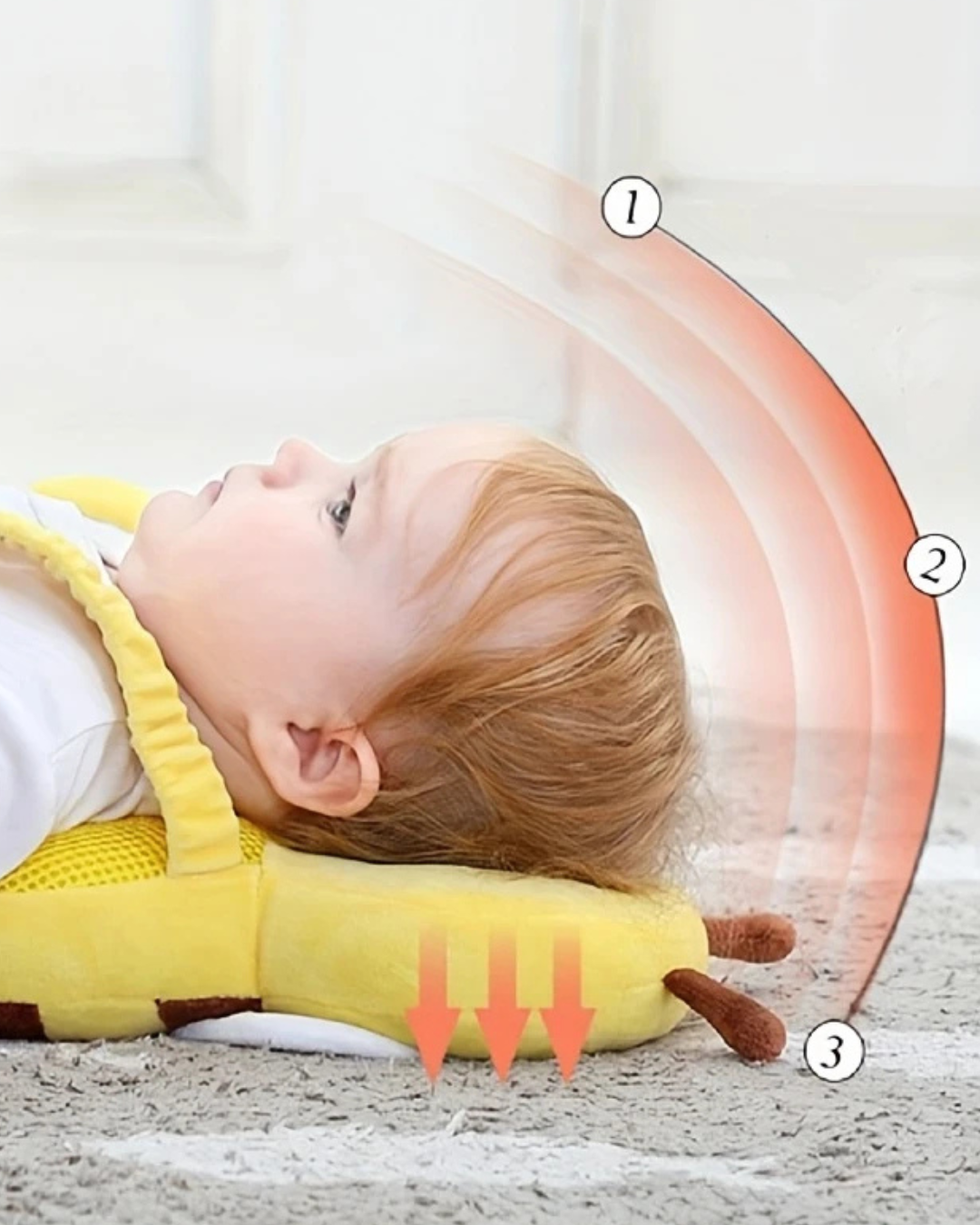 🐝 Almofada Protetora de Cabeça para Bebês – Modelo Abelhinha Fofa