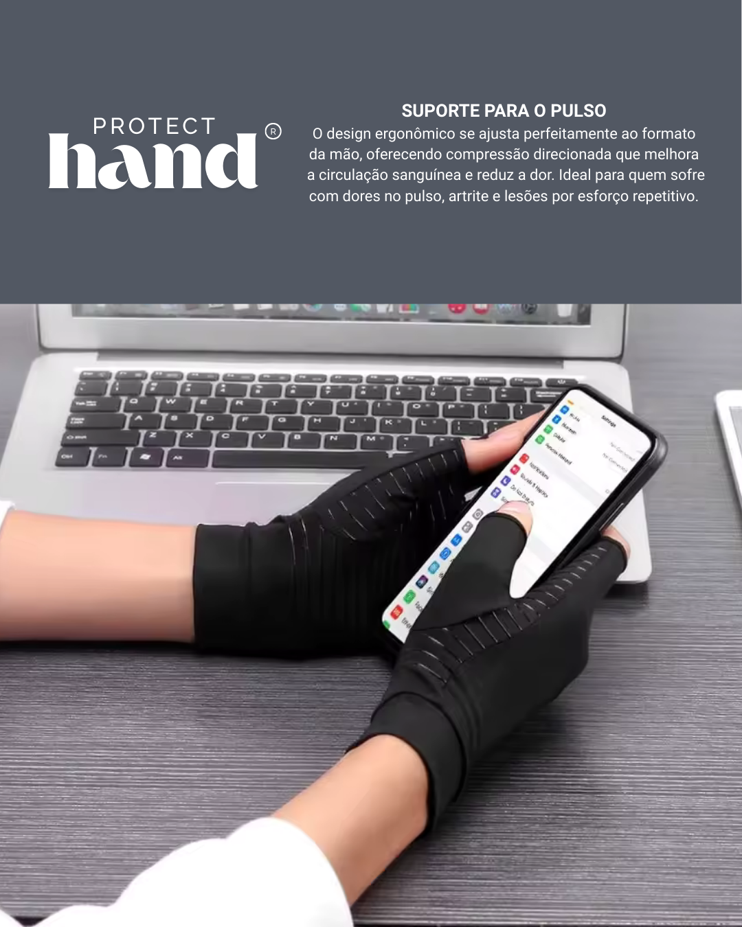 Luvas PROTECT HAND - Alívio Imediato para Artrite e Dores nas Mãos