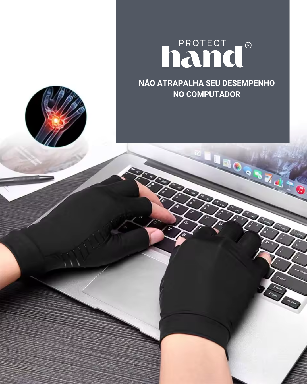 Luvas PROTECT HAND - Alívio Imediato para Artrite e Dores nas Mãos
