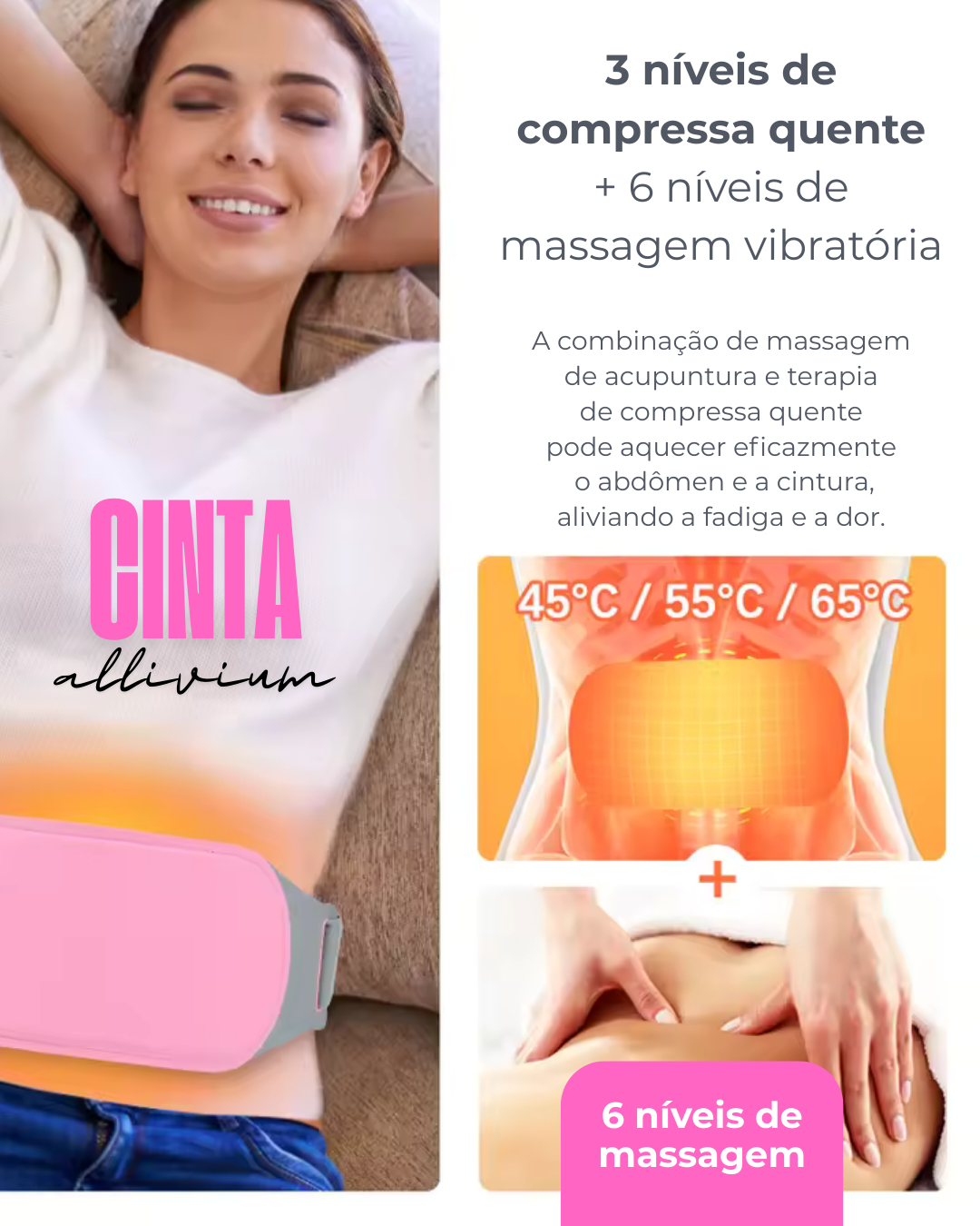 Cinta ALLIVIUM - Alívio imediato para cólicas e dores abdominais!